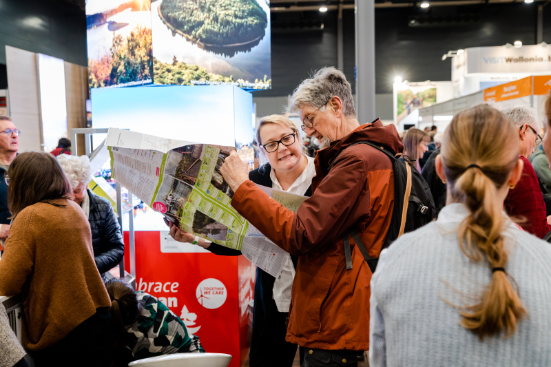 Visitors at the Germany stand