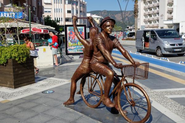 Cycling in the city of Marmaris, Turkey